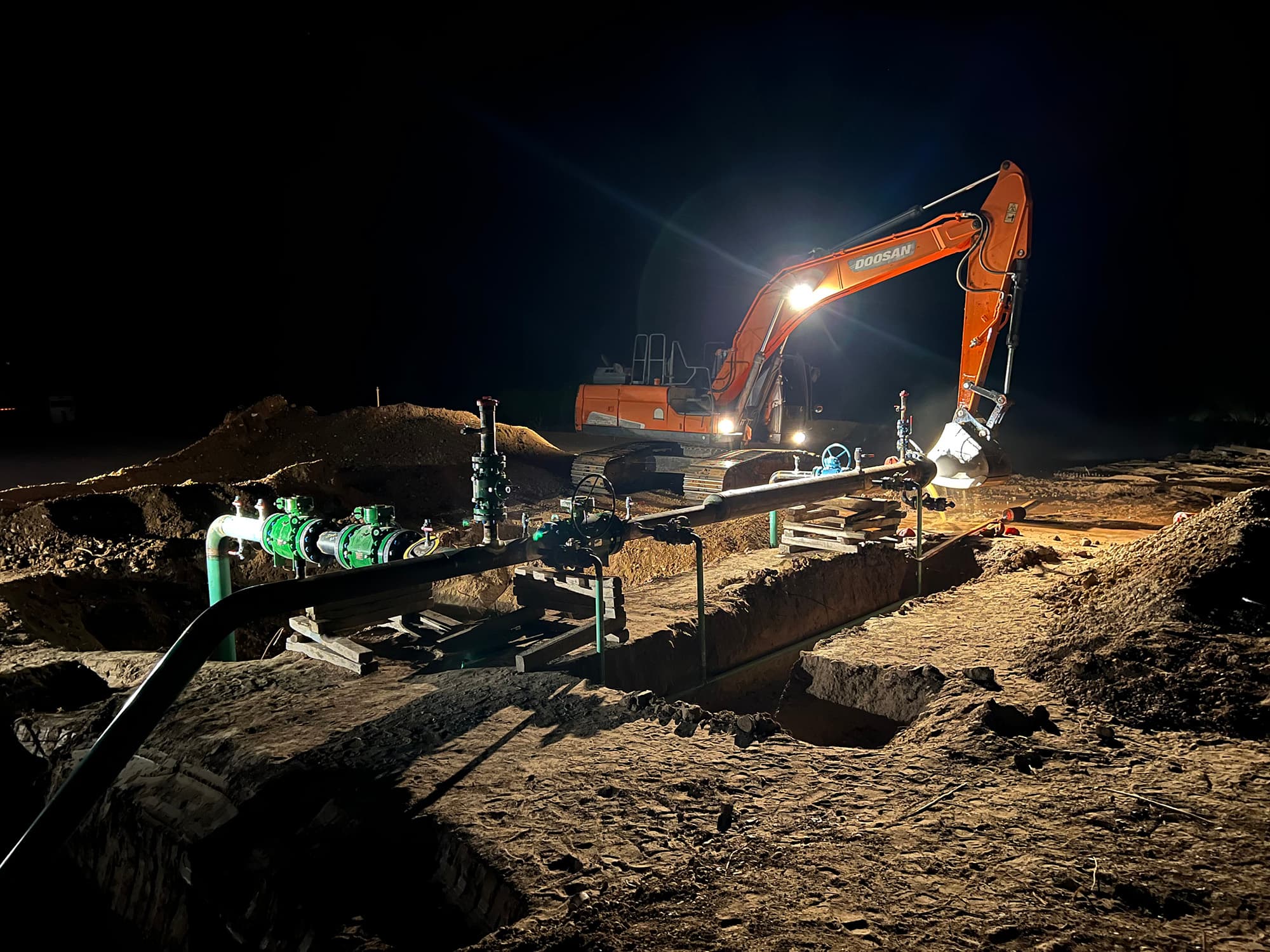 Construction site with heavy machinery
